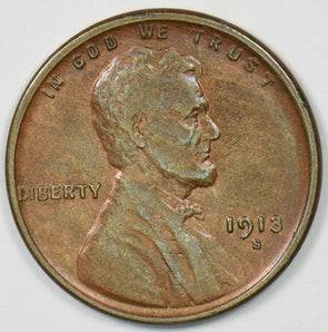 1913-S Lincoln Wheat Cent XF-AU U0318