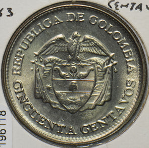 Colombia 1963 50 Centavos Eagle animal 196118 combine shipping