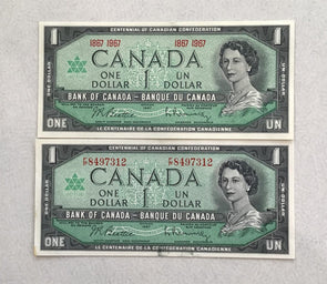 Canada 1867 ~1967 Dollar Both C/U RC0346 combine shipping
