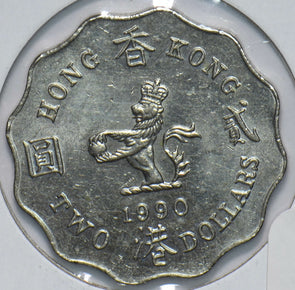 Hong Kong 1990 Queen Elizabeth II 2 Dollars Lion animal 292457 combine shipping