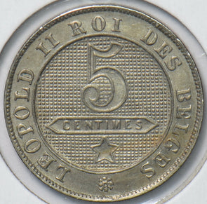 Belgium 1895 5 Centimes Lion animal 294043 combine shipping