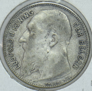 Belgium 1909 Silver 1 Franc  290391 combine shipping
