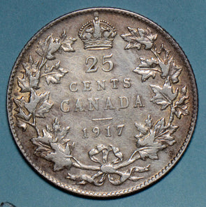 Canada 1917 25 Cents silver CA0186 combine shipping