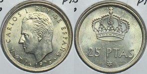 Spain 1975 25 Pesetas 80 198449 combine shipping
