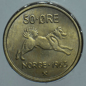 Norway 1950 50 Ore Elk hound animal 150502 combine shipping