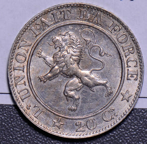 Belgium 1861  20 Cenimes  Scarce 2 year  type B0043 combine shipping