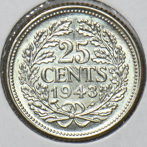 Netherlands 1943 25 Cents 490102 combine shipping