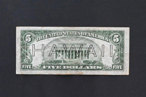 US 1934 A $5 VG Federal Reserve Notes Hawaii Overprint RC0706 combine shipping
