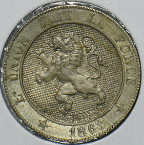 Belgium 1863 5 Centimes Lion animal 195850 combine shipping