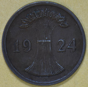 Germany 1924 2 Pfennig 292578 combine shipping