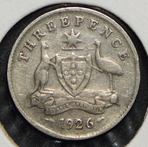 Australia 1926 3 Pence Kangaroo animal Emu  150214 combine shipping