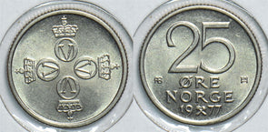 Norway 1977 25 Ore BU 904719 combine shipping