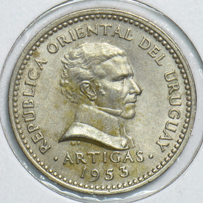 Uruguay 1953 10 Centesimos 298961 combine shipping