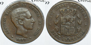 Spain 1877 10 Centimos 198431 combine shipping
