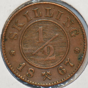 Norway 1867 1/2 Skilling 195427 combine shipping