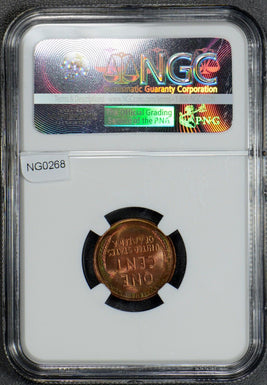 NG0268 1936 D Lincon Cent NGC MS 66RB gorgeous green and purple toning!