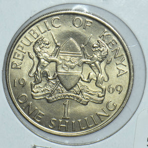Kenya 1969 Mzeejomo Kenyatta Shilling Lions animal First President Of Kenya 1915