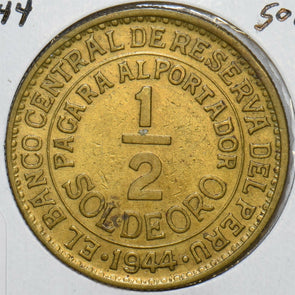 Peru 1944 1/2 Sol 903840 combine shipping
