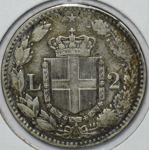 Italy 1881 2 Lire 195292 combine shipping