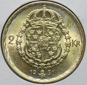 Sweden 1950 2 Kronor BU 195079 combine shipping