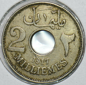 Egypt 1917 AH1335 2 Milliemes 240333 combine shipping