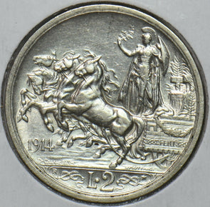 Italy 1914 R 2 Lire Horse animal 490984 combine shipping