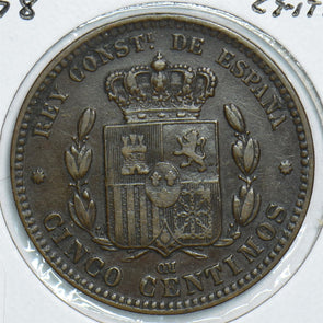 Spain 1878 5 Centimos 241036 combine shipping
