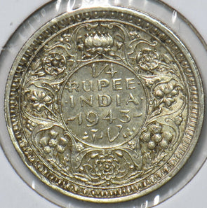 British India 1943 1/4 Rupee 295424 combine shipping