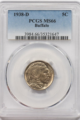 1938-D Buffalo Nickel 5 Cents PCGS MS66 PI0231