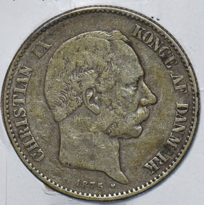 Denmark 1875 2 Kroner Porpoise animal 490582 combine shipping