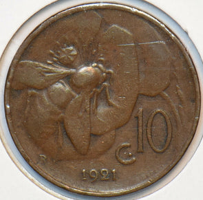 Italy 1921 R 10 Centesimi Honey Bee animal 151390 combine shipping