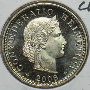 Switzerland 2008 20 Rappen Proof like CH UNC 152212 combine shipping