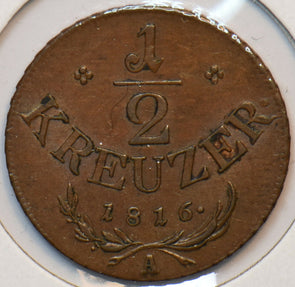 Austria 1816 A 1/2 Kreuzer Eagle animal 193394 combine shipping