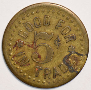 US 5 Cents North Dakota, Trade Token T0127 combine shipping