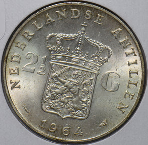 Netherlands Antilles 1964 2 1/2 Gulden Lion animal 490666 combine shipping