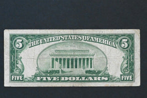 US 1934 A $5 About F Silver Certificates North Africa Yellow Seal FR#2307 RN0081