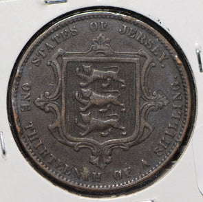 Jersey 1870 1/12 Shilling Lion animal  291744 combine shipping