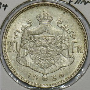 Belgium 1934 20 Francs 240320 combine shipping