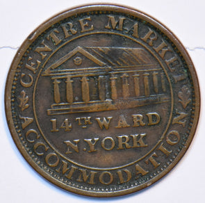 1837 CENTRE MARKET hard time token 240-14TH WARD NEW YORK 296169 combine ship