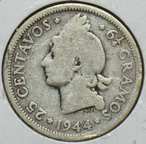 Dominican Republic 1944 25 Centavos 194880 combine shipping