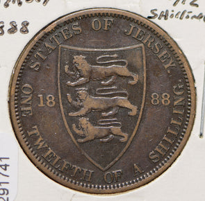 Jersey 1888 1/12 Shilling Lion animal  291741 combine shipping