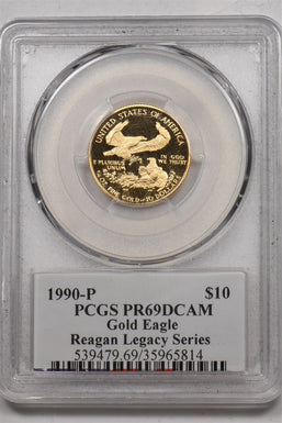 1990-P $10 1/4oz Gold Eagle Reagan Legacy Series PCGS Proof 69DCAM PC1558