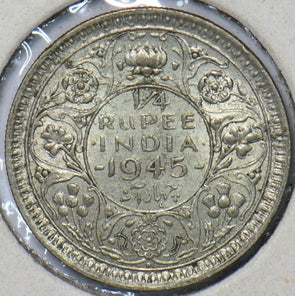 British India 1945 1/4 Rupee 194482 combine shipping