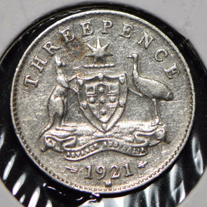 Australia 1921 3 Pence Kangaroo animal Emu  191487 combine shipping