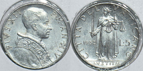 Vatican 1952 5 Lire 153809 combine shipping
