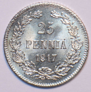 Finland 1917 25 Pennia Eagle animal 294565 combine shipping