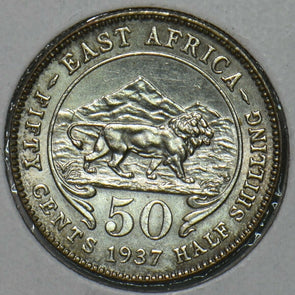 East Africa 1937 50 Cents Lion animal 296961 combine shipping