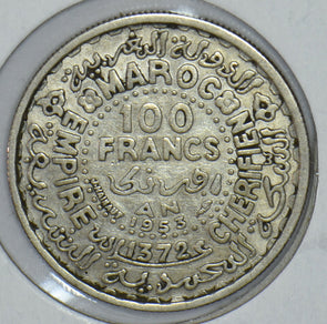 Morocco 1953 AH 1372 100 Francs 191673 combine shipping