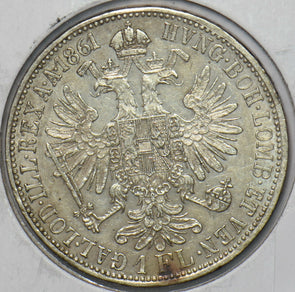 Austria 1861 Florin Eagle animal 296108 combine shipping