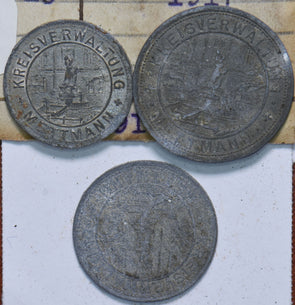 Germany 1917 5/10/50 Pfennig Mettmann Kreisverwalt 490299 combine shipping